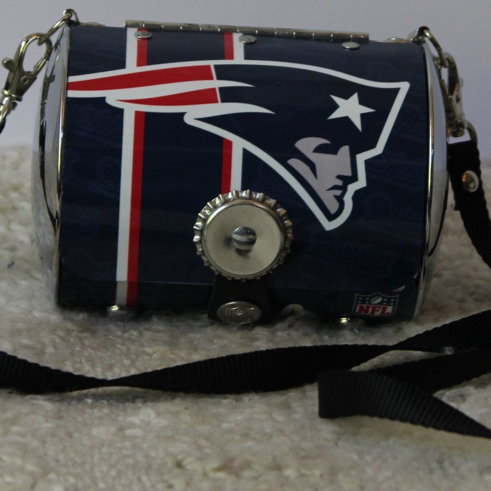 "FANatic" Patriots Metal Cylinder Cache Handbag Purse LittlEarth 6" x 12.5"